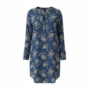 Forever 21 Blue Floral Shift Dress Long Sleeve Women’s Size M